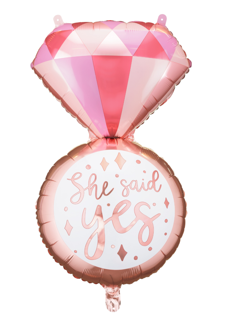 Balon pierścionek rose-gold SHE SAID YES